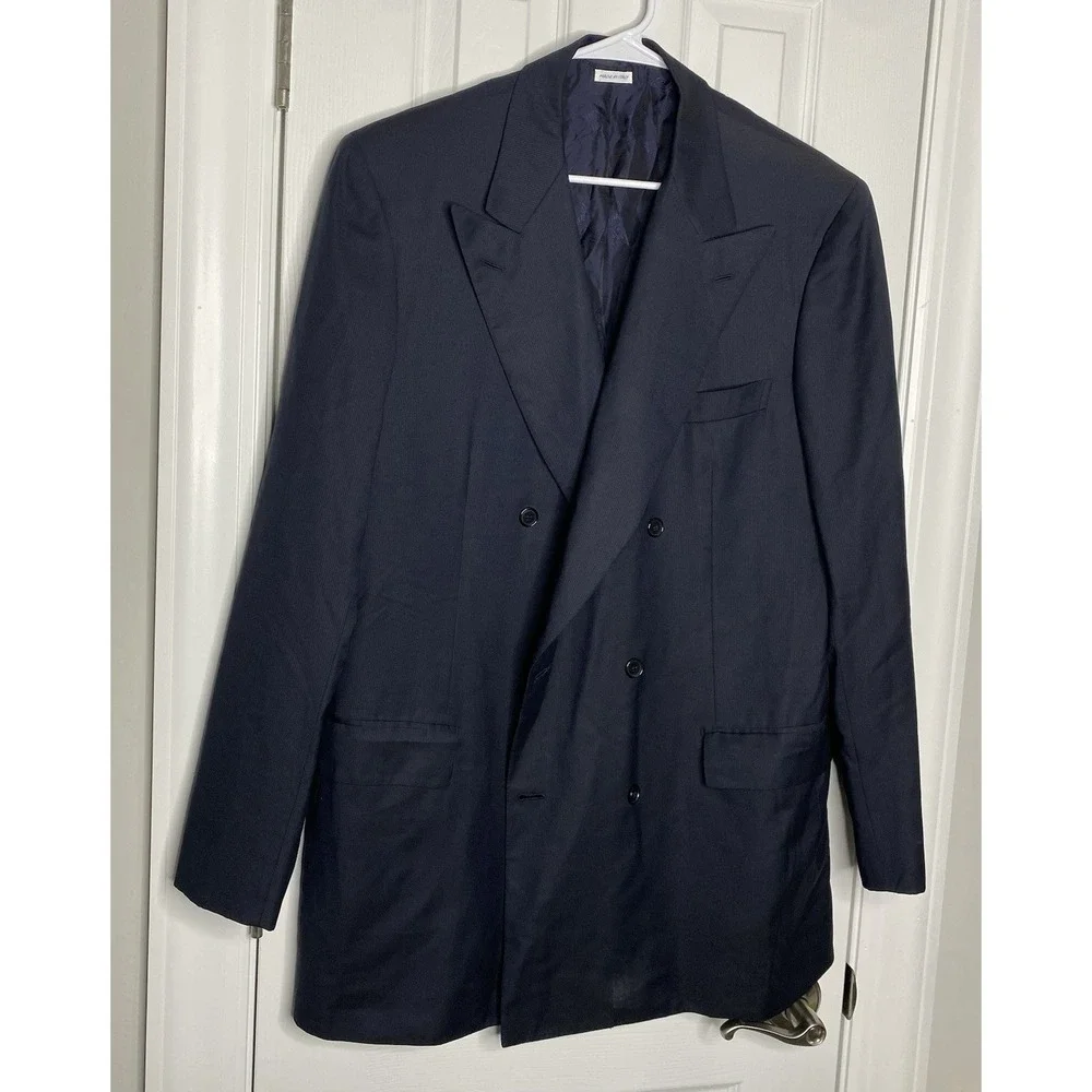 Brioni Men's Super 150s 100% Wool‎ Suit Jacket Black Size 44 L *read*